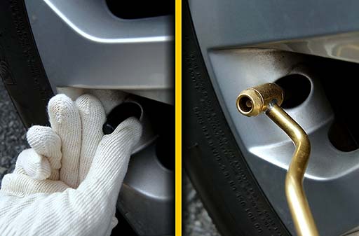 pyörän venttiilin irrottaminen