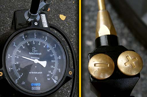 ilmanpainemittarin tarkistaminen ja paineen säätö