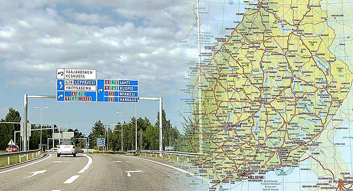 maantienäkymä ja -kartta