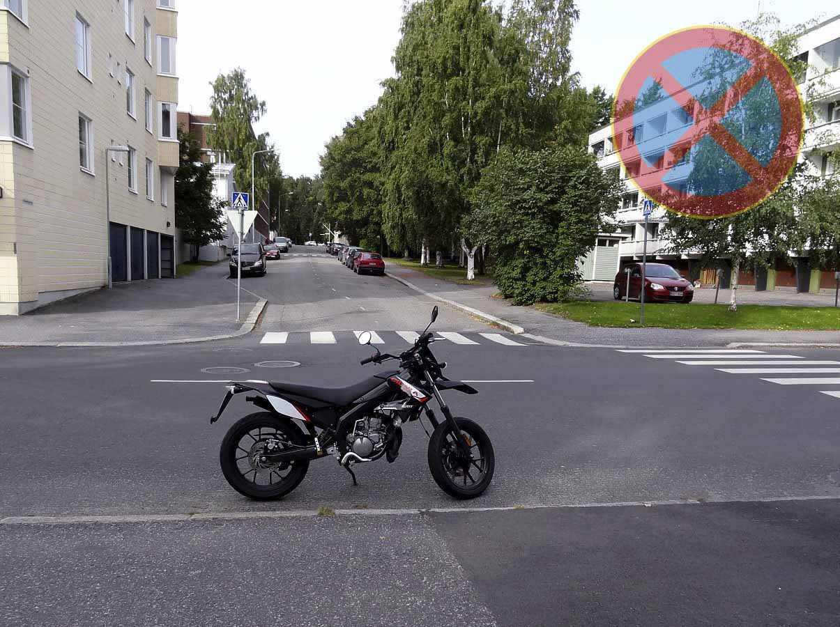 kielletylle alueelle pysäytetty mopo