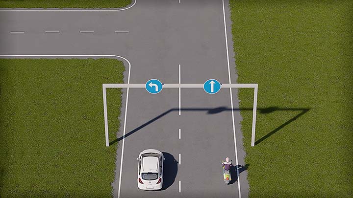 mallinnettu kuva liikennetilanteesta