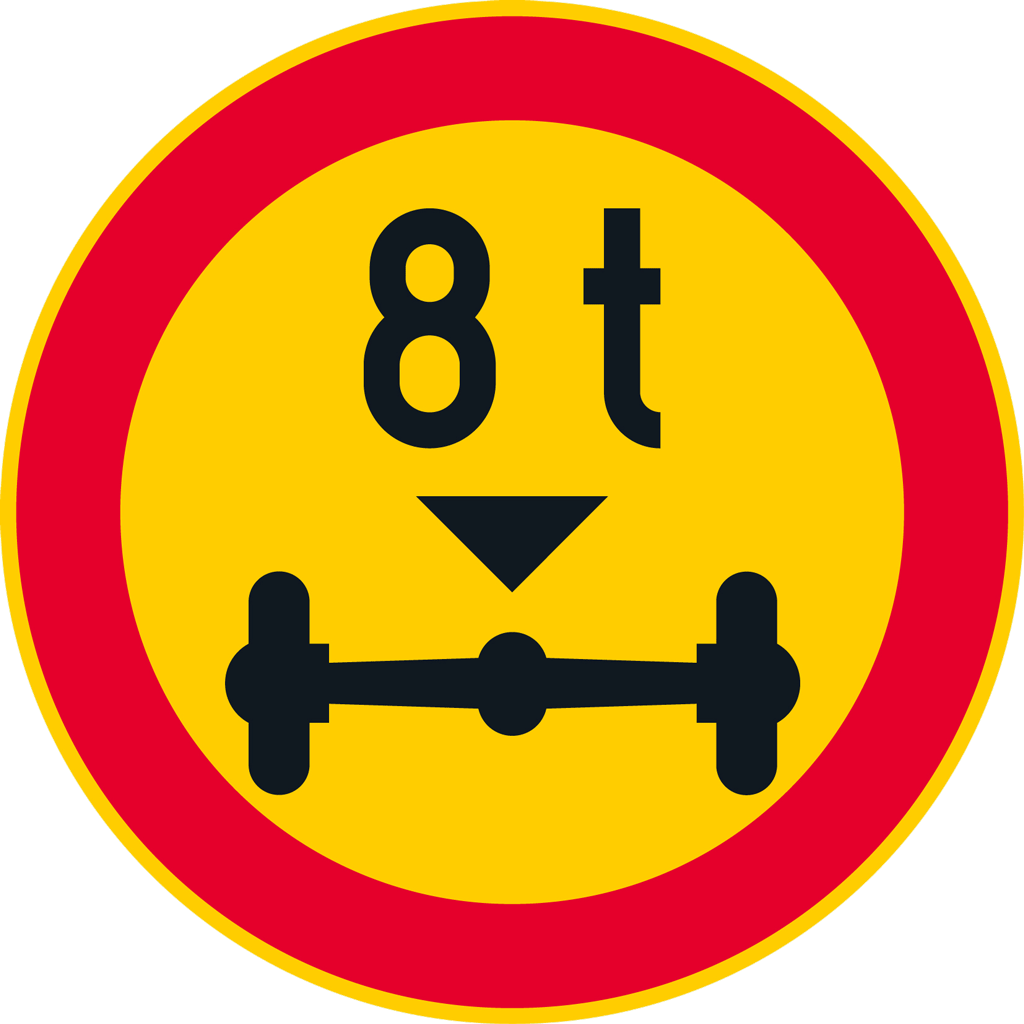 ajoneuvon sallittua massaa säätelevä merkki