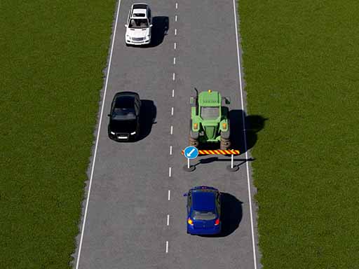 mallinnettu kuva liikennetilanteesta