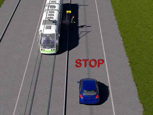 mallinnettu kuva liikennetilanteesta