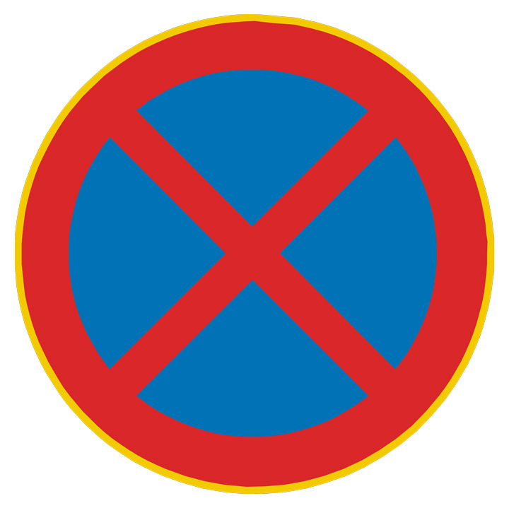 merkki: pysäyttäminen kielletty